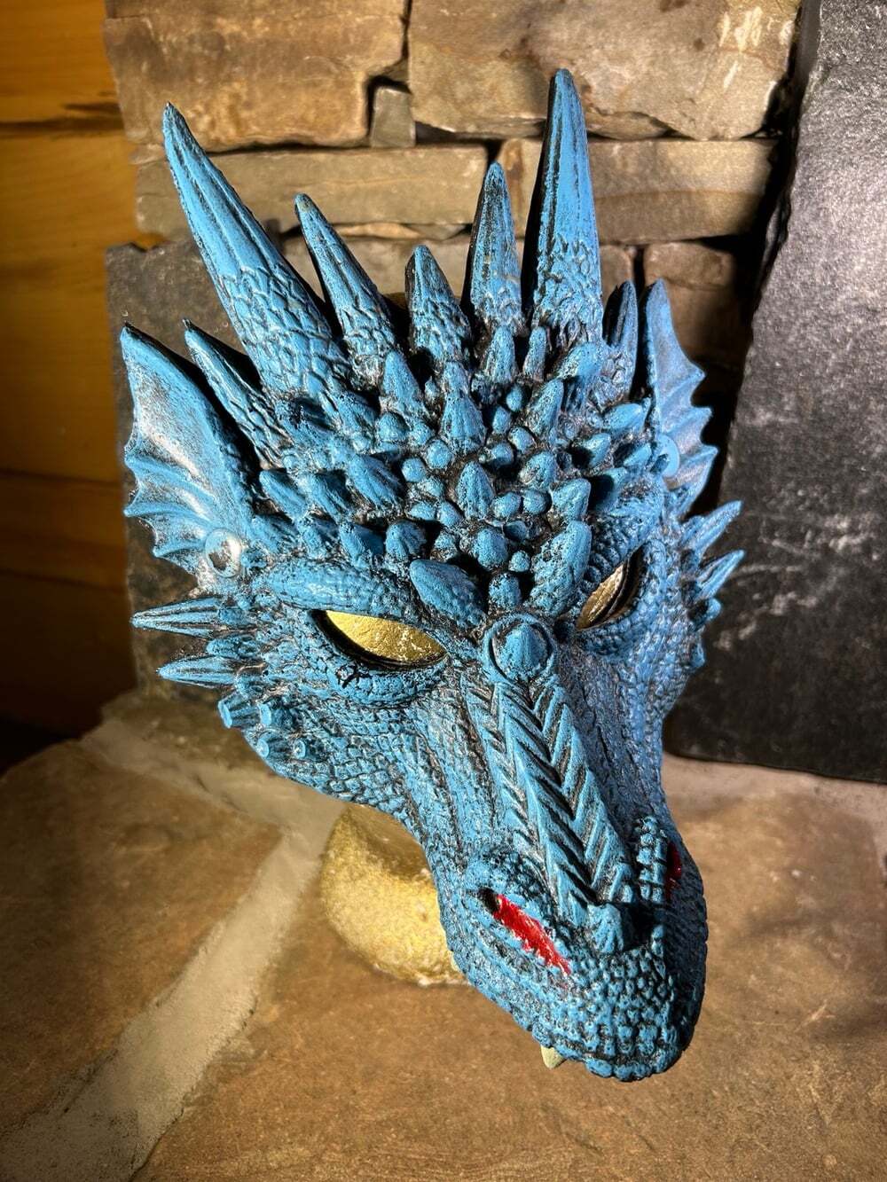 Blue Dragon Mask 3D foam Halloween Fantasy Dress up